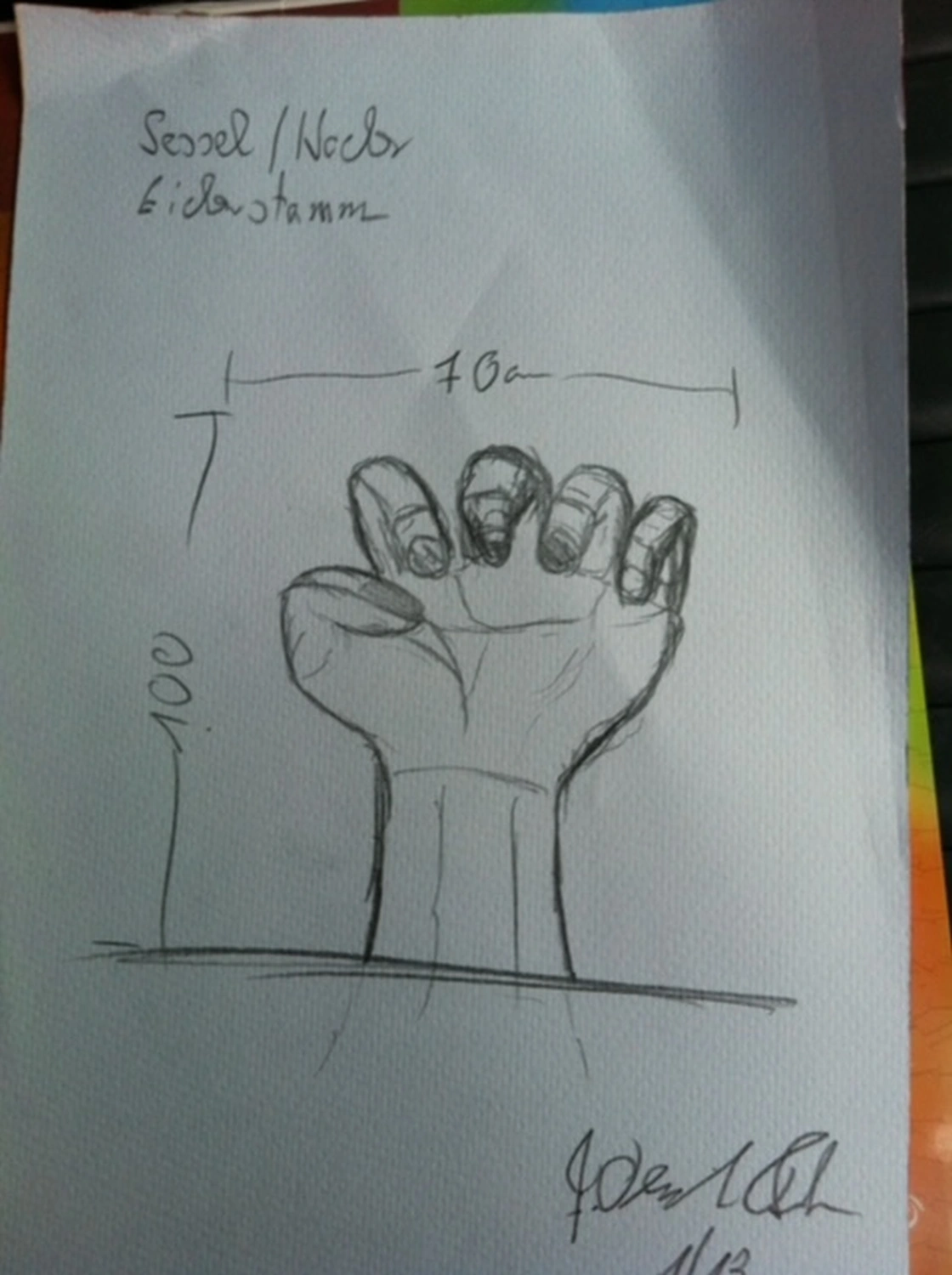 Handkunst auf Papier von Frank Oberste-Lehn